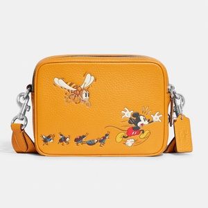 Disney X Coach Flight Bag 19 In Regenerative Leather, Buttercup NWT